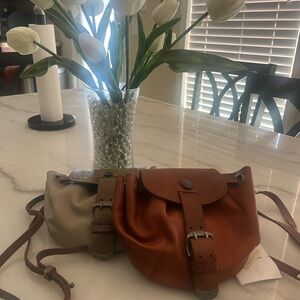 We The Free Two-Tone Saddle Crossbody — Tan and Cream